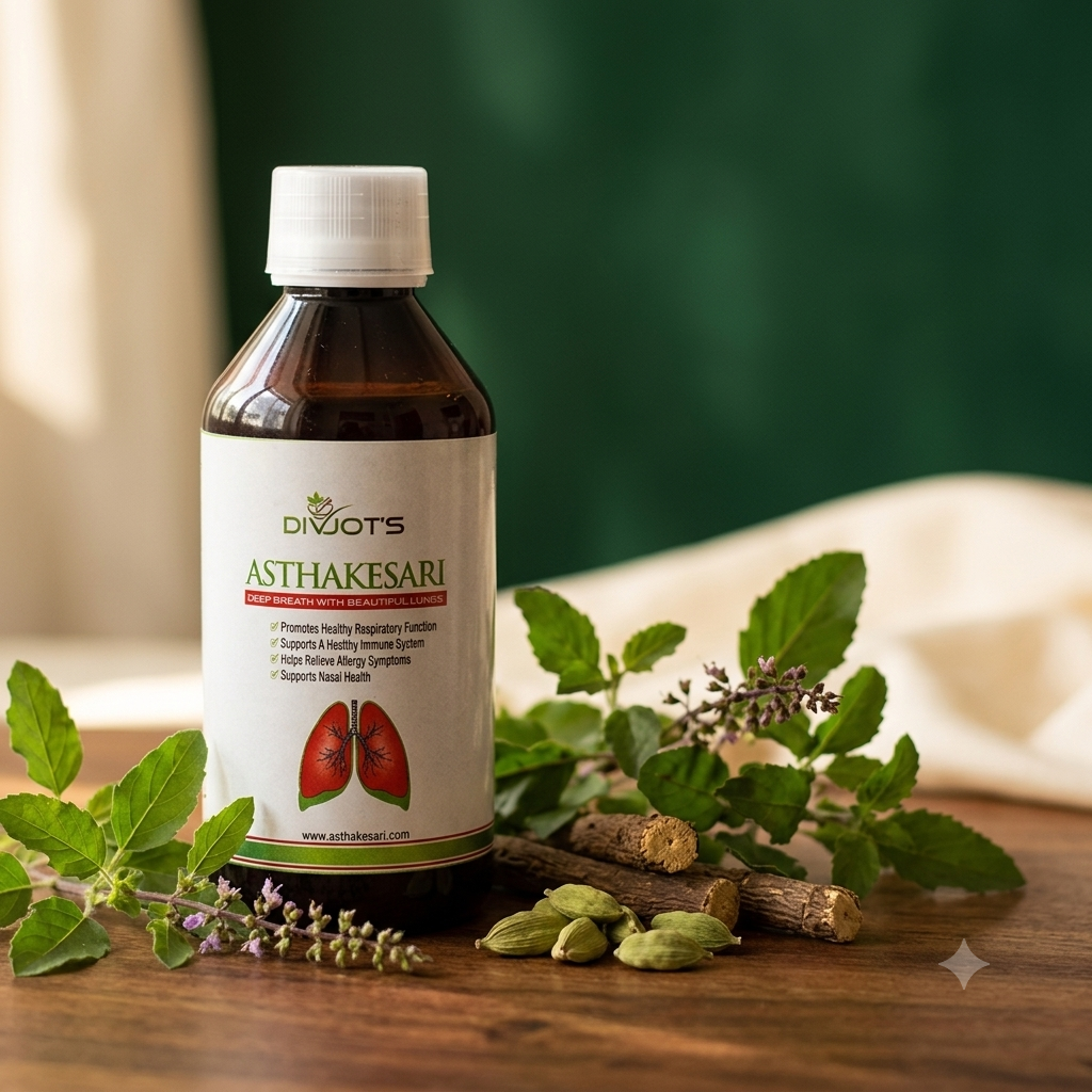 Asthakesari bottle with tulsi, cardamom and mulethi